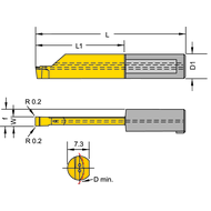 Schneideinsatz L020.0300-35 Axialstechen 8 b=3,0 L1=35 Dmin=20mm AL41F